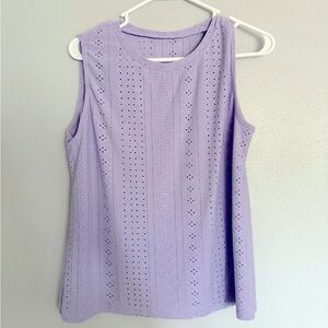 SHEIN Lavender Eyelet Tank Top